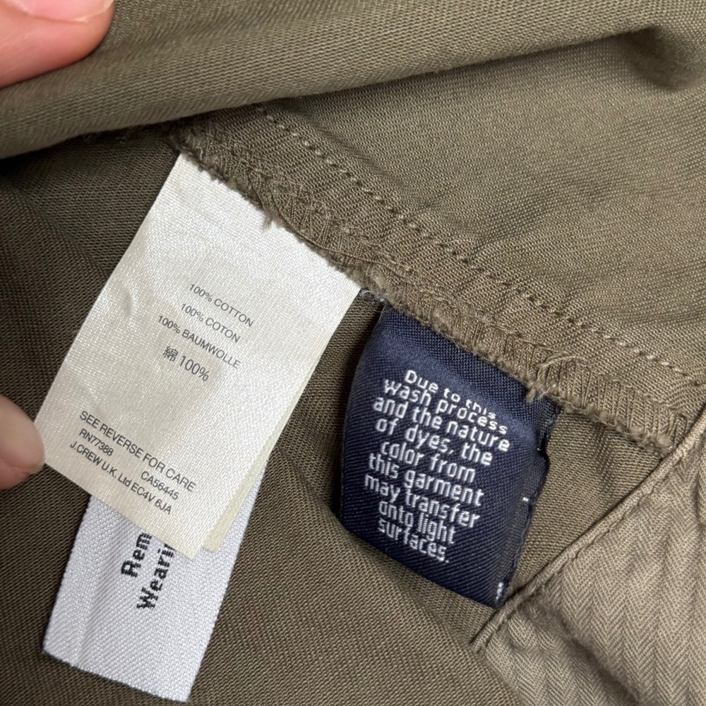 J. Crew Utility Jacket Military Style Olive Green XS Peplum Button Front - Picture 4 of 7